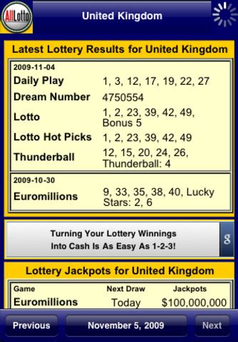 alllotto lottery results and info.